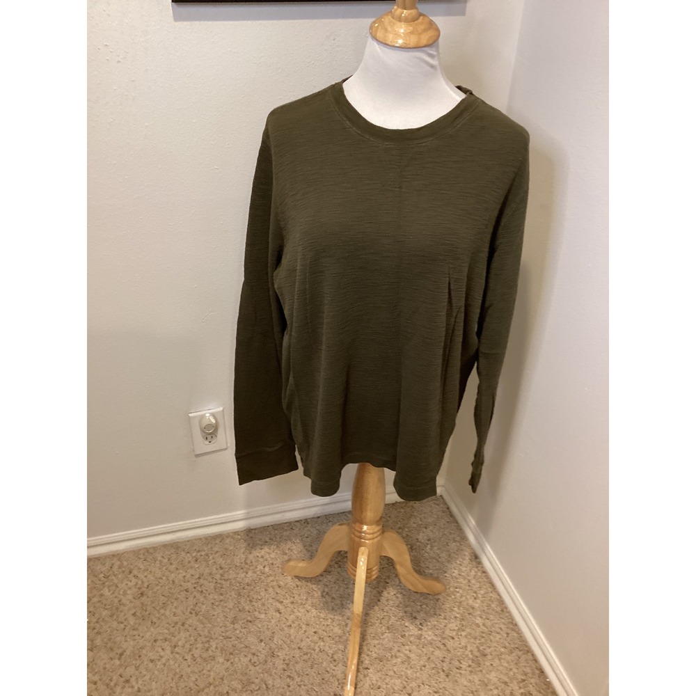 Arizona Jeans Co Mens Long Sleeve Thermal Crew Neck T-Shirt Green XXL